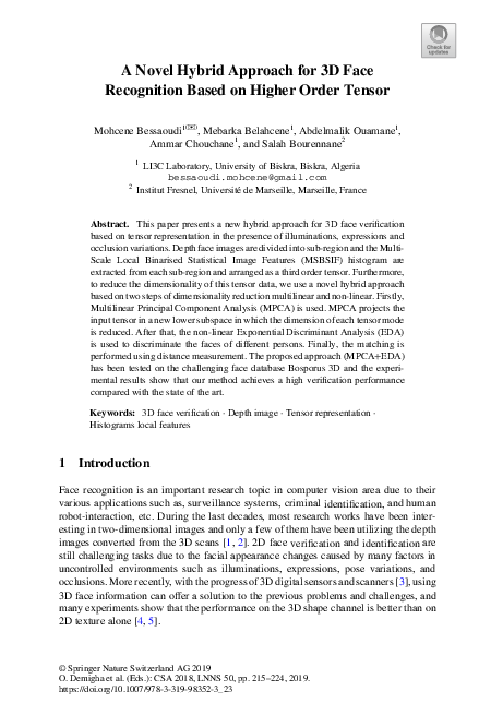 (PDF) A Novel Hybrid Approach for 3D Face Recognition Based on Higher ...