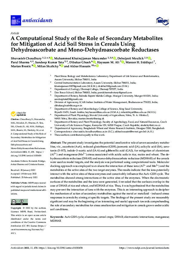 (PDF) A Computational Study of the Role of Secondary Metabolites for ...