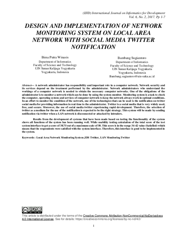 (PDF) Design and Implementation of Network Monitoring System on Local ...