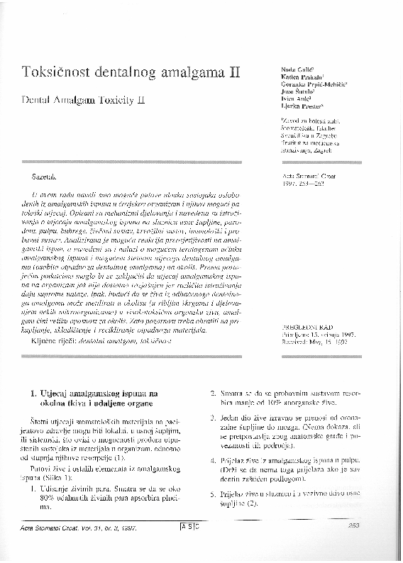 (PDF) Dental Amalgam Toxicity II Ljerka Prester Academia.edu