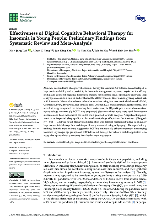 (PDF) Effectiveness of Digital Cognitive Behavioral Therapy for ...
