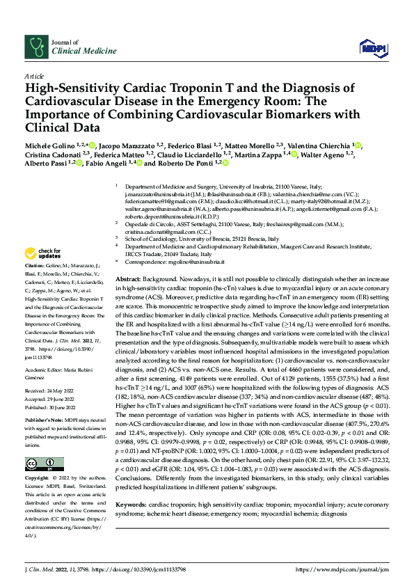 (PDF) High-Sensitivity Cardiac Troponin T and the Diagnosis of ...