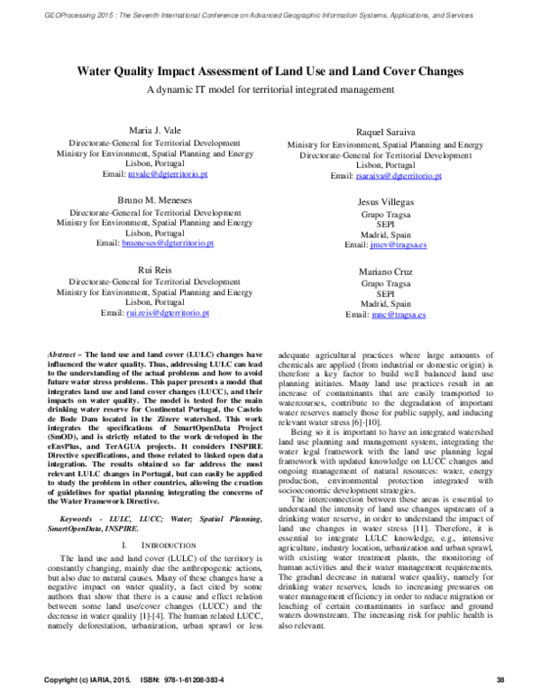 (PDF) Water Quality Impact Assessment of Land Use and Land Cover ...