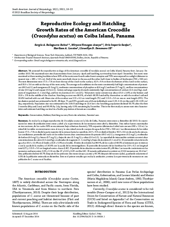 (PDF) Reproductive Ecology and Hatchling Growth Rates of the American ...