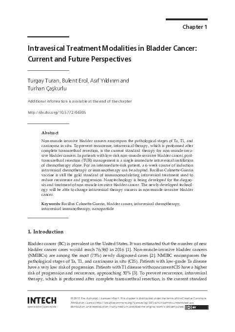 (PDF) Intravesical Treatment Modalities in Bladder Cancer: Current and ...