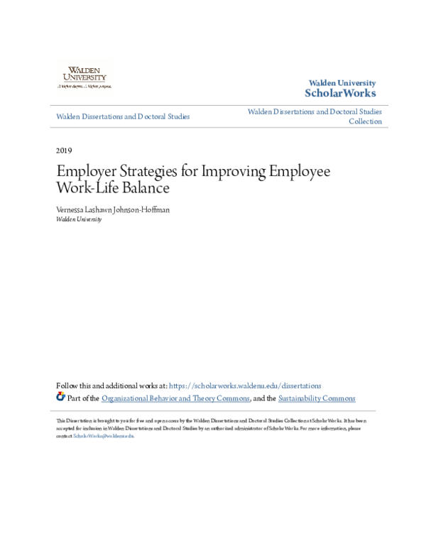 (PDF) Employer Strategies for Improving Employee Work-Life Balance