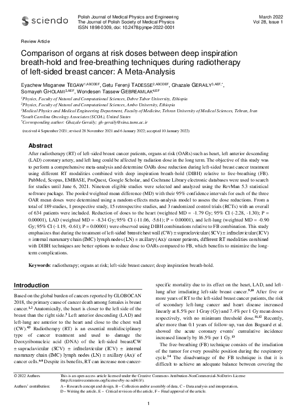 (PDF) Comparison of organs at risk doses between deep inspiration ...