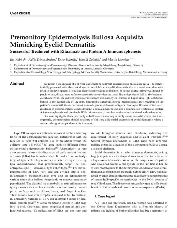 (PDF) Premonitory Epidermolysis Bullosa Acquisita Mimicking Eyelid ...