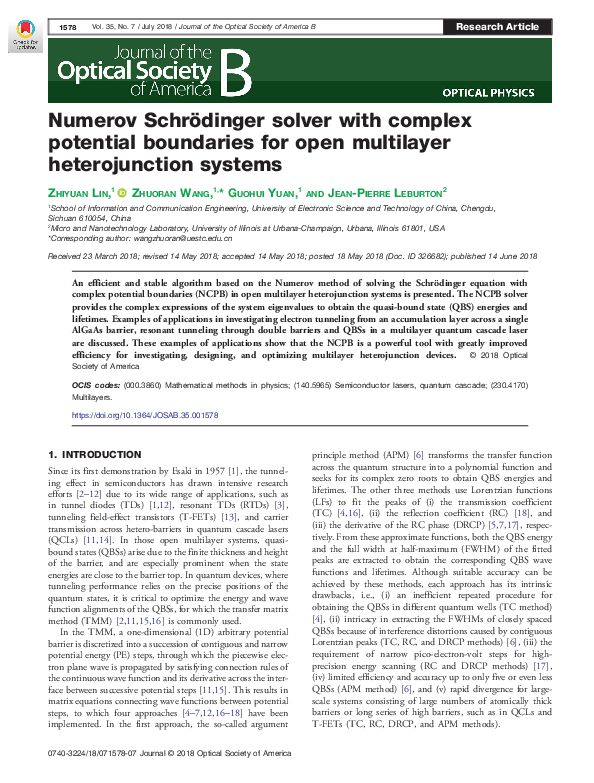 (PDF) Numerov Schrödinger solver with complex potential boundaries for ...