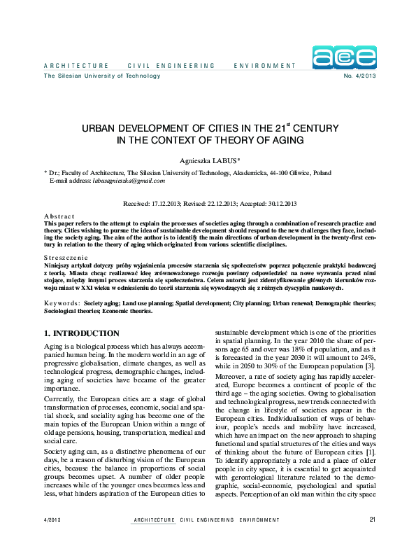 (PDF) In the Context of Theory of Aging