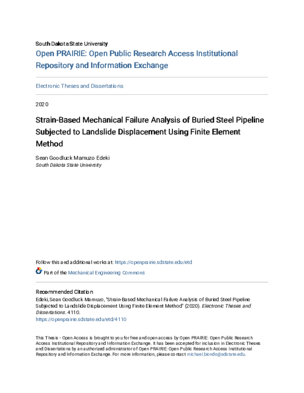 (PDF) Strain Based Mechanical Failure Analysis of Buried Steel Pipeline ...