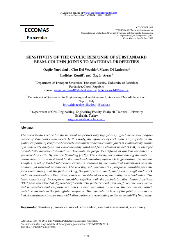 (PDF) Sensitivity of the Cyclic Response of Substandard Beam-Column ...