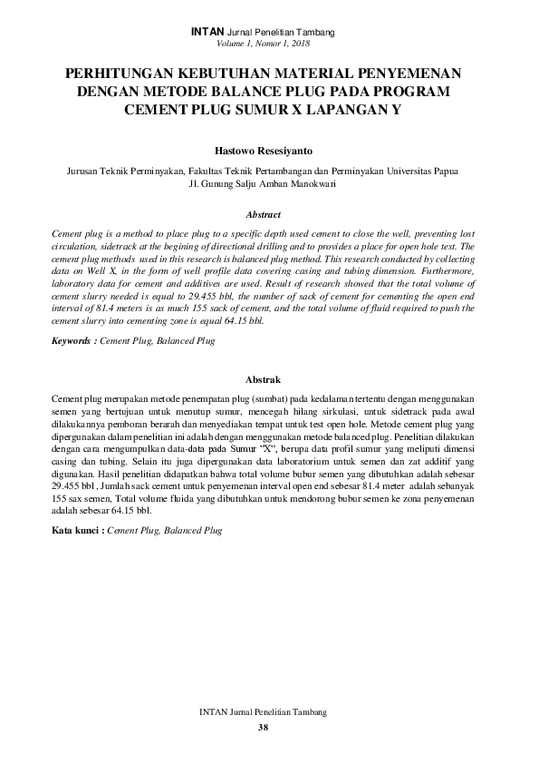 (PDF) Perhitungan Kebutuhan Material Penyemenan Dengan Metode Balance ...