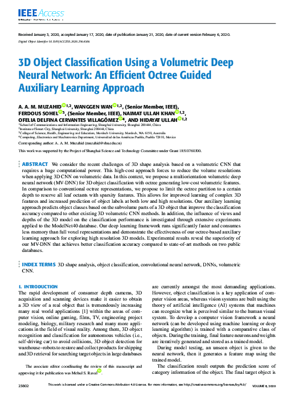 (PDF) 3D Object Classification Using a Volumetric Deep Neural Network ...