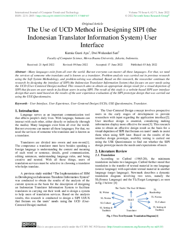 (PDF) The Use of UCD Method in Designing SIPI (the Indonesian ...