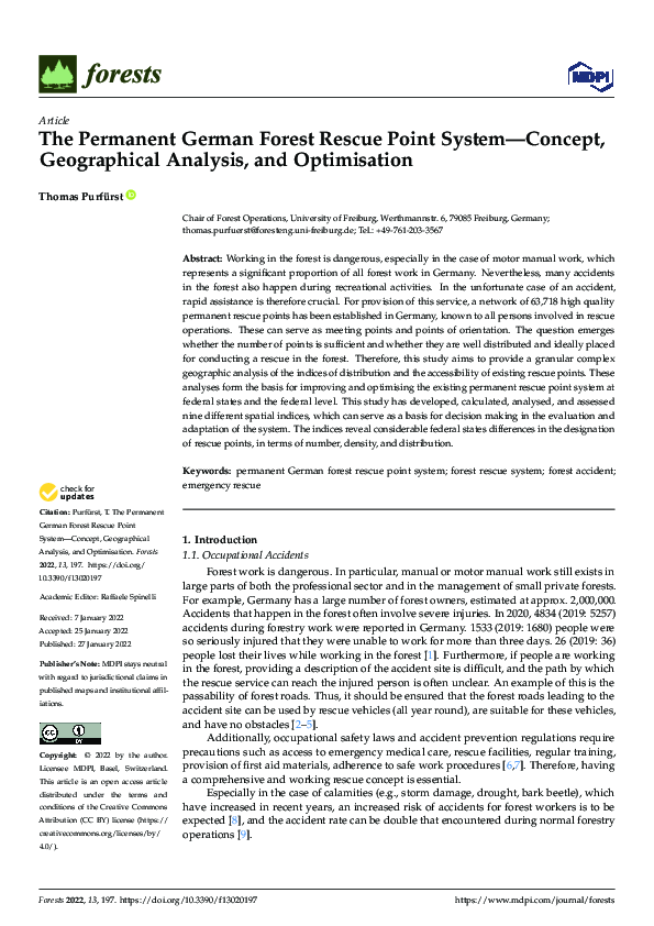 (PDF) The Permanent German Forest Rescue Point System—Concept ...