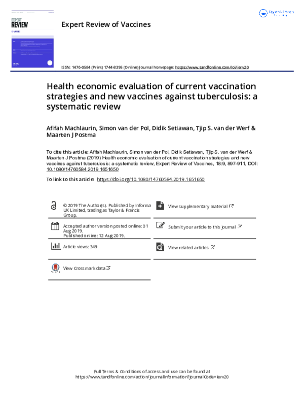 (PDF) Health economic evaluation of current vaccination strategies and ...