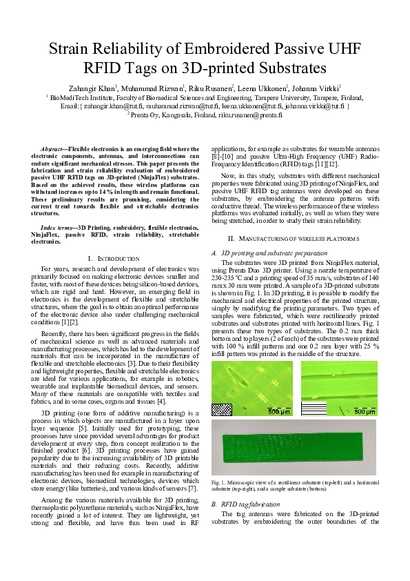 (PDF) Strain Reliability of Embroidered Passive UHF RFID Tags on 3D ...