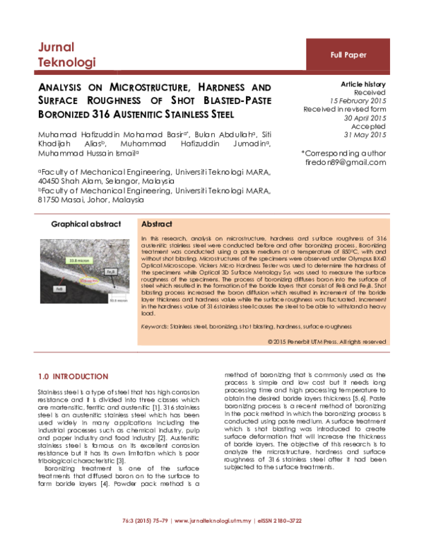 (PDF) Analysis on Microstructure, Hardness and Surface Roughness of ...