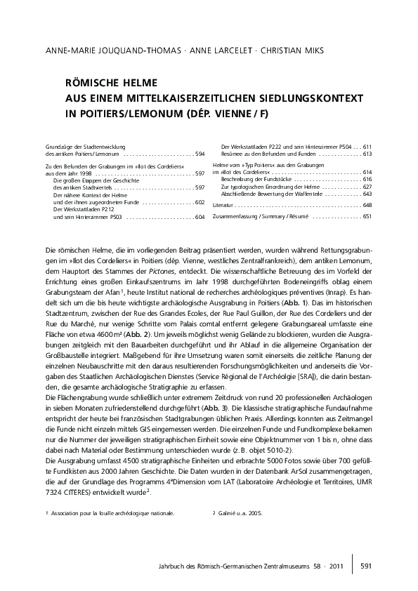 (PDF) Römische Helme aus einem mittelkaiserzeitlichen Siedlungskontext ...