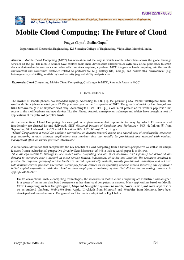 (PDF) Mobile Cloud Computing: The Future of Cloud