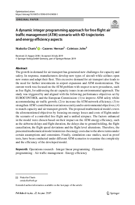 (PDF) A dynamic integer programming approach for free flight air ...
