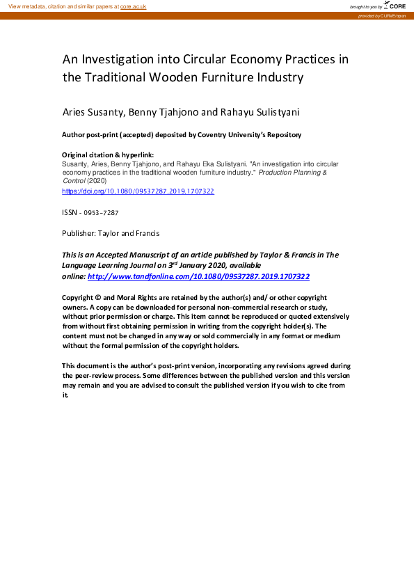 (PDF) An investigation into circular economy practices in the ...