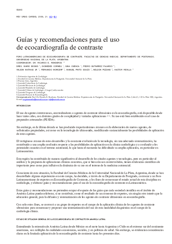(PDF) Guías y recomendaciones para el uso de ecocardiografía de ...