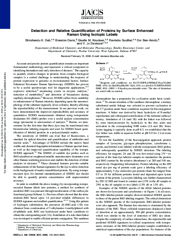 (PDF) Detection and Relative Quantification of Proteins by Surface ...