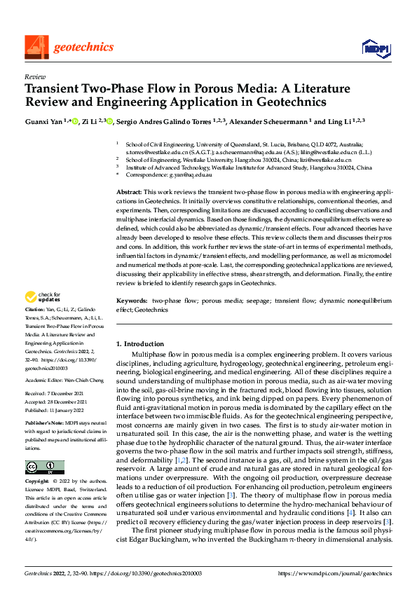 (PDF) Transient Two-Phase Flow in Porous Media: A Literature Review and ...
