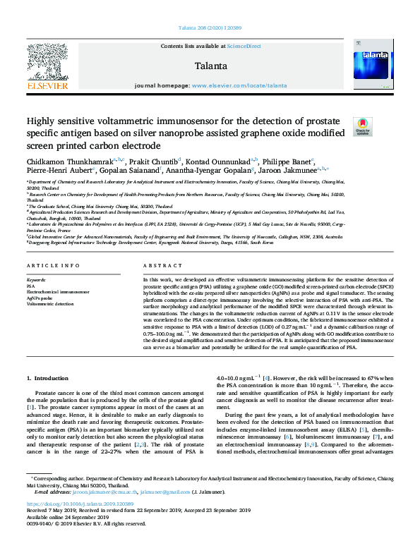 (PDF) Highly sensitive voltammetric immunosensor for the detection of ...