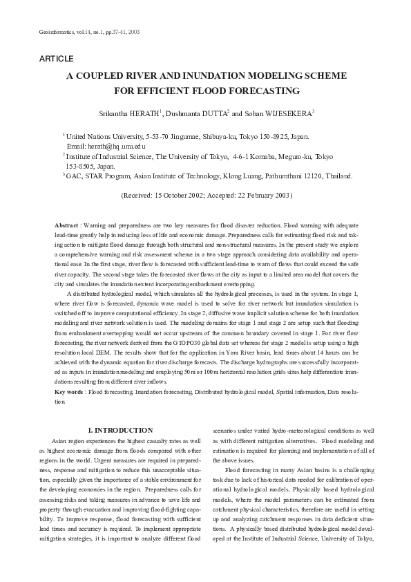 (PDF) A Coupled River and Inundation Modeling Scheme for Efficient ...