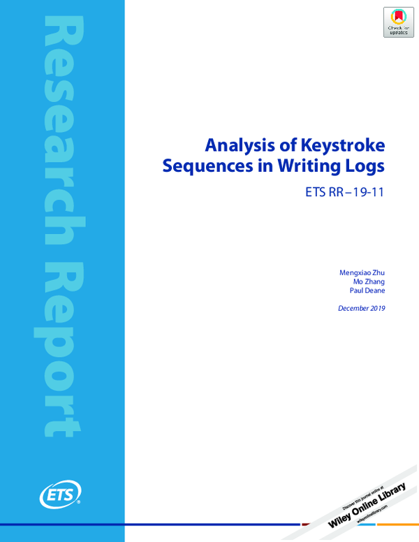 (PDF) Analysis of Keystroke Sequences in Writing Logs