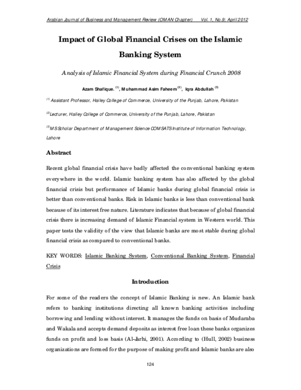 (PDF) Impact of Global Financial Crises on the Islamic Banking System ...