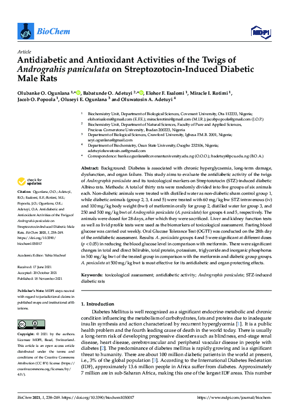 (PDF) Antidiabetic and Antioxidant Activities of the Twigs of ...
