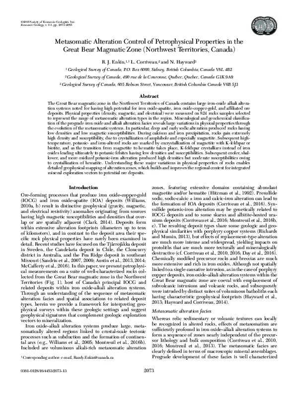 (PDF) Metasomatic Alteration Control of Petrophysical Properties in the ...