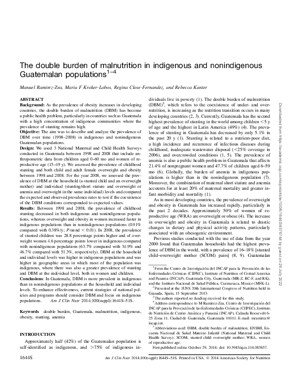 (PDF) The double burden of malnutrition in indigenous and nonindigenous ...