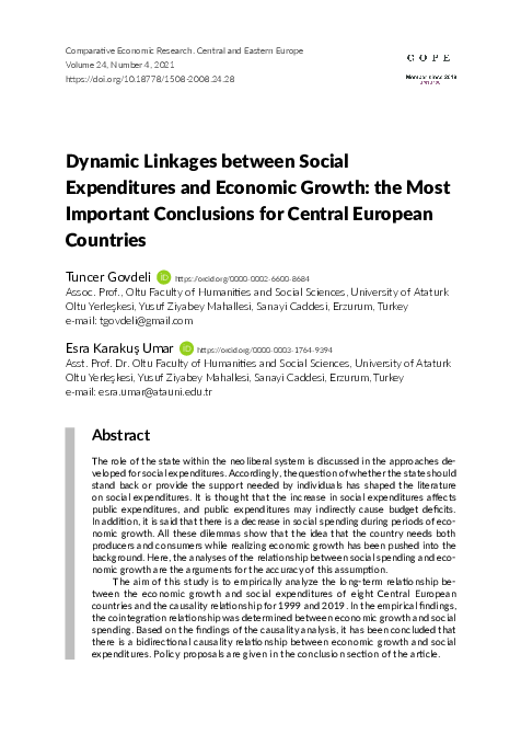 (PDF) Dynamic Linkages between Social Expenditures and Economic Growth ...