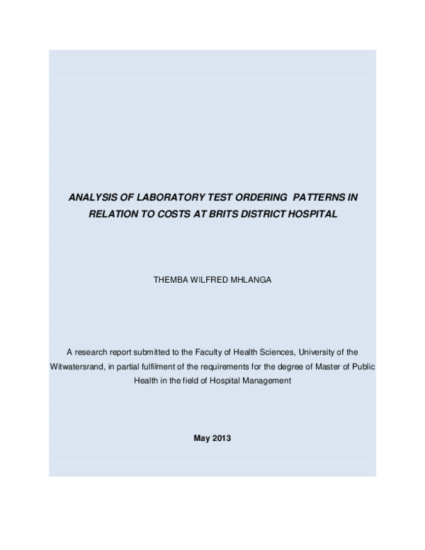 (PDF) Analysis of Laboratory Test Ordering Patterns in Relation to ...