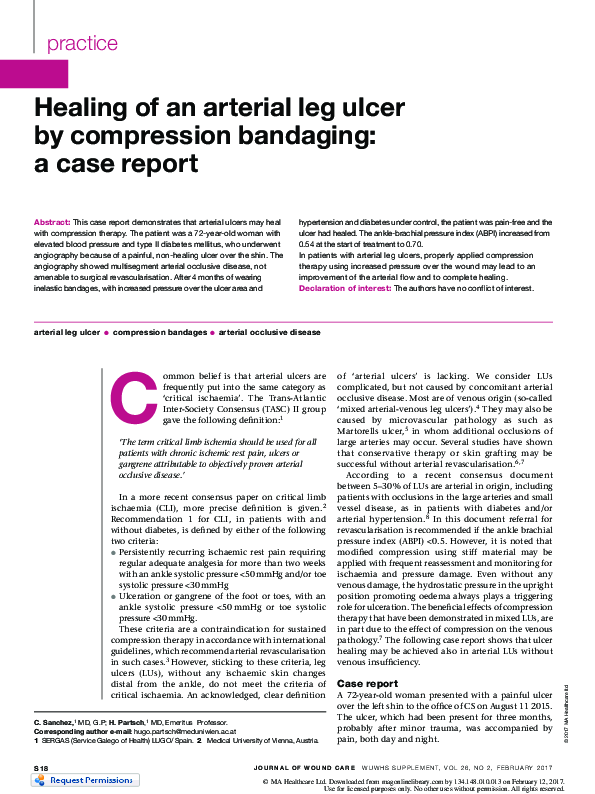 (PDF) Healing of an arterial leg ulcer by compression bandaging a case