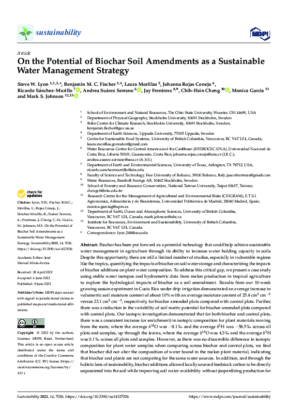 (PDF) On the Potential of Biochar Soil Amendments as a Sustainable ...