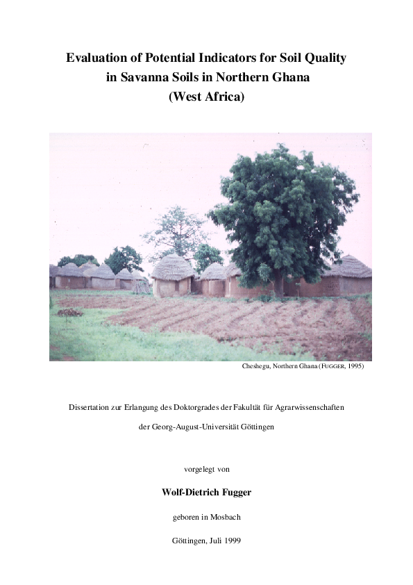 (PDF) Evaluation of potential indicators for soil quality in Savanna ...
