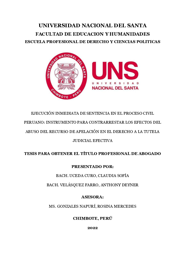 Pdf Ejecución Inmediata De Sentencia En El Proceso Civil Peruano