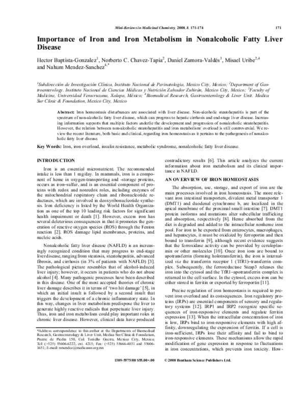 (PDF) Importance of Iron and Iron Metabolism in Nonalcoholic Fatty ...