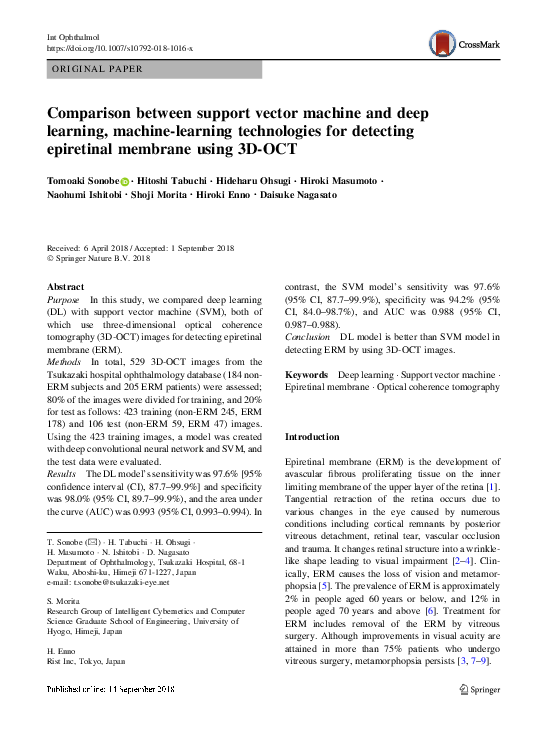 (PDF) Comparison between support vector machine and deep learning ...