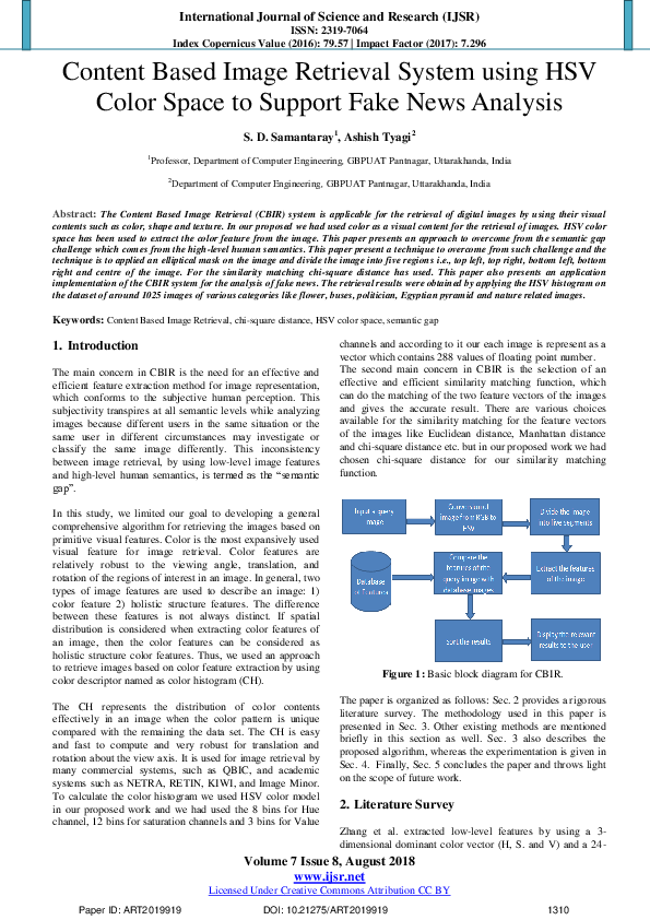 (PDF) Content Based Image Retrieval System using HSV Color Space to ...
