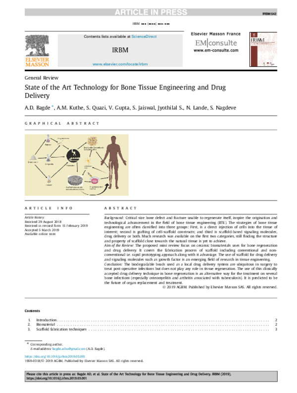(PDF) State of the Art Technology for Bone Tissue Engineering and Drug ...