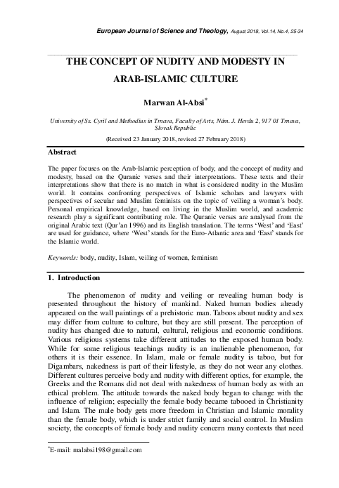 (PDF) The Concept of Nudity and Modesty in Arab-Islamic Culture
