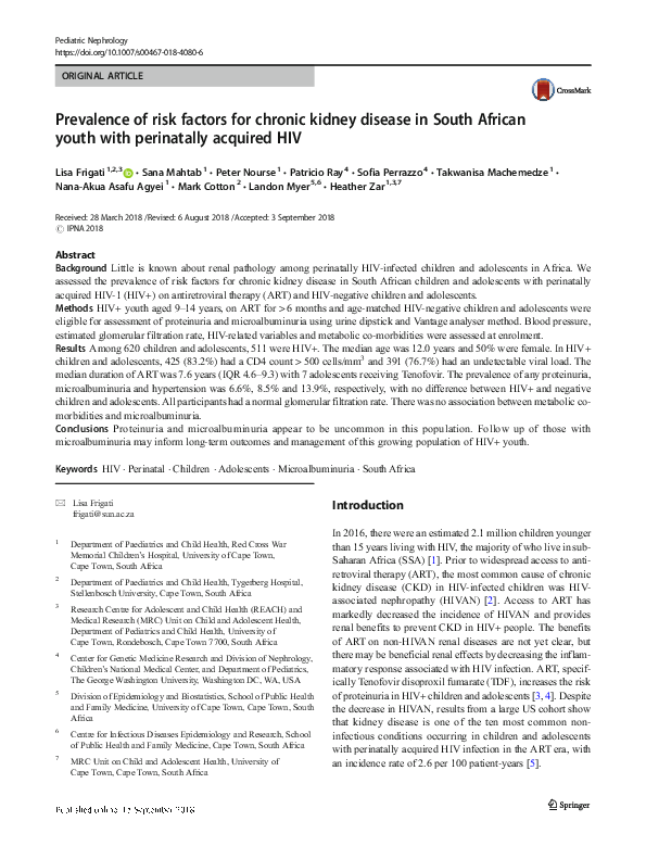 (PDF) Prevalence of risk factors for chronic kidney disease among civil ...