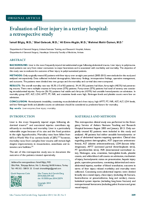 (PDF) Evaluation of liver injury in a tertiary hospital: a ...